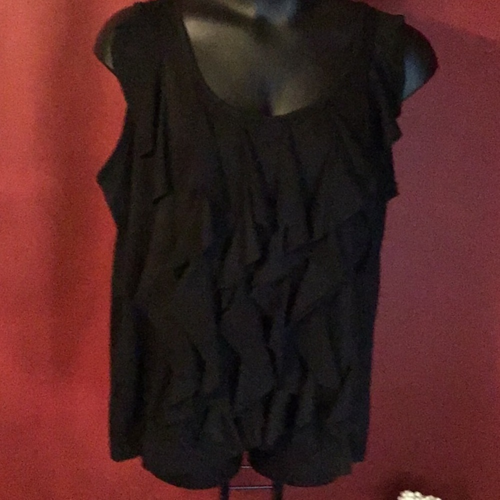 DOUBLE TAKE RUFFLED TOP SIZE 2X